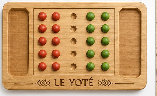 Position de départ : les boules rangées de chaque côté Position de départ : les boules rangées de chaque côté